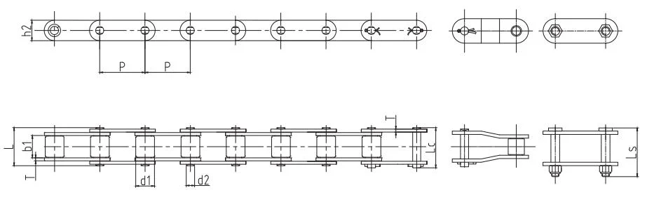 Ca550/Ca550V/Ca557/Ca620/C2060/38.4 Polishing Hollow Welded S/A/C/Ca Type Steel Agricultural Roller Chain